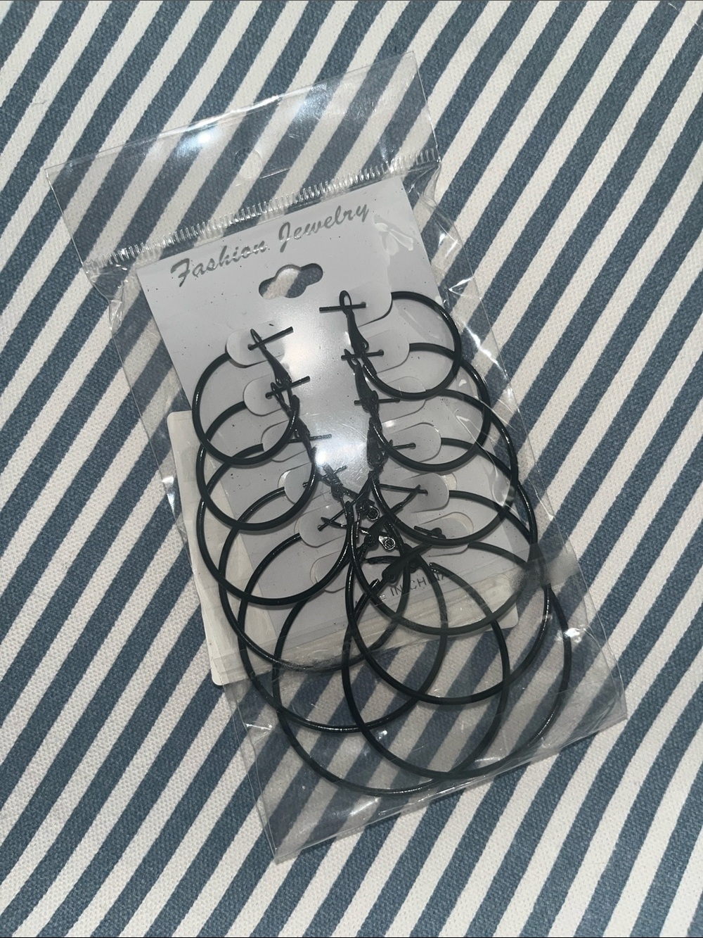 Fashion Jewelry Black Hoop Earring Set - Multiple Sizes